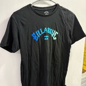 2/25$ Billabong Black Tee with Vibrant Blue Graphic
